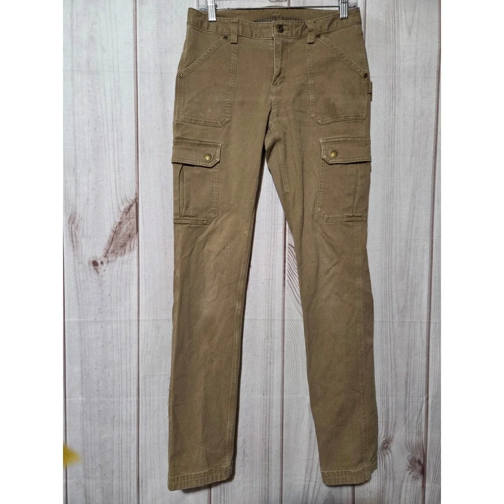 Duluth Trading Co Curvesetter Cargo Pants Womens 4x33 Tan Brown Utility Workwear
